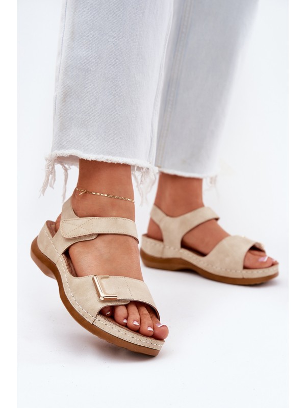 Comfortable Women's Wedge Sandals Beige Sadevale