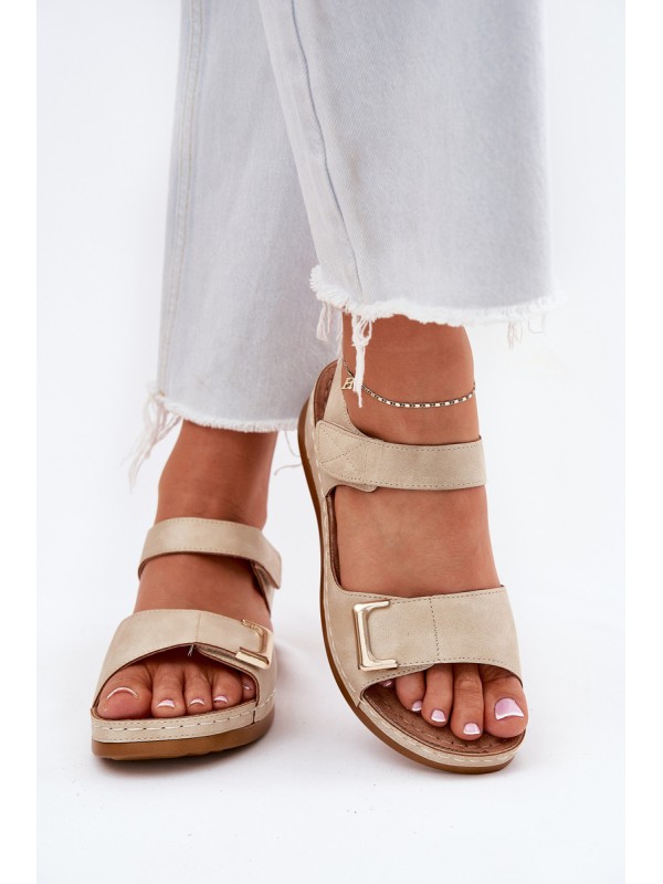 Comfortable Women's Wedge Sandals Beige Sadevale 2