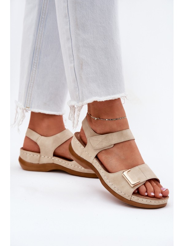 Comfortable Women's Wedge Sandals Beige Sadevale