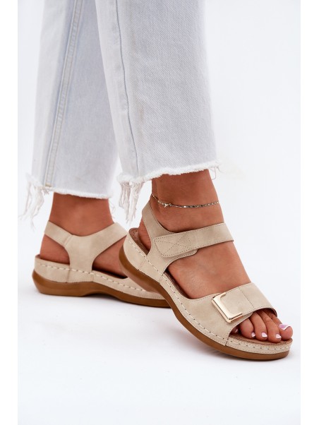 Comfortable Women's Wedge Sandals Beige Sadevale