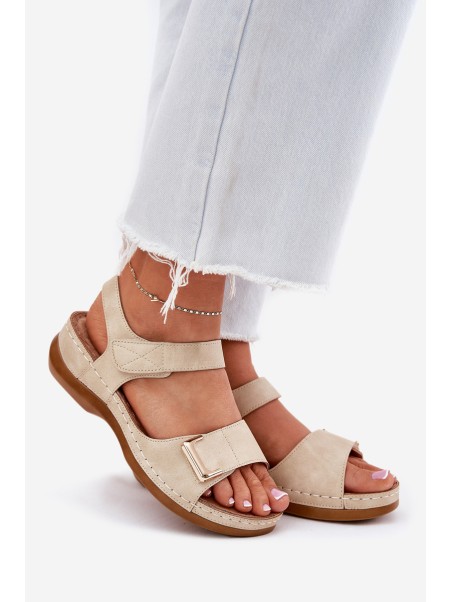Comfortable Women's Wedge Sandals Beige Sadevale