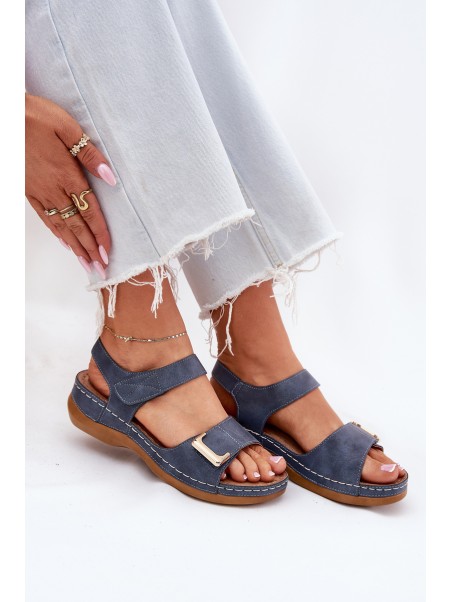 Comfortable Women's Wedge Sandals Blue Sadevale