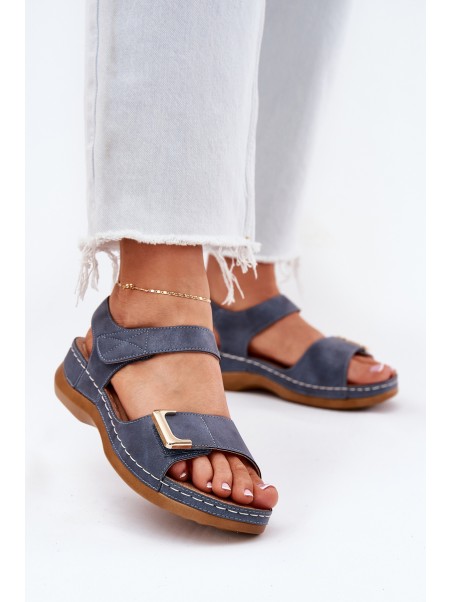 Comfortable Women's Wedge Sandals Blue Sadevale