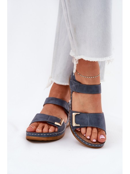 Comfortable Women's Wedge Sandals Blue Sadevale