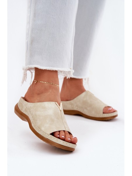 Comfortable women's wedge sandals golden Claribelle