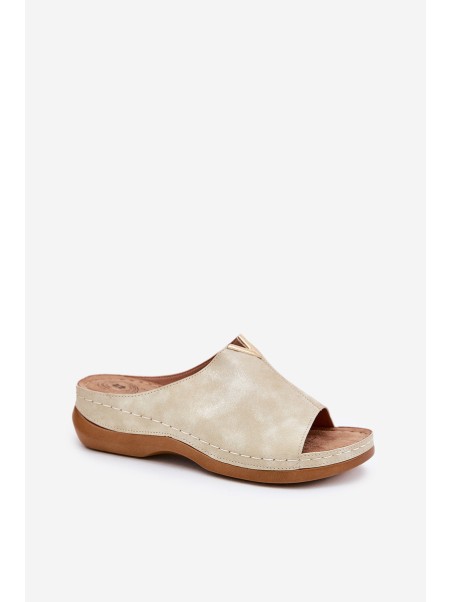 Comfortable women's wedge sandals golden Claribelle
