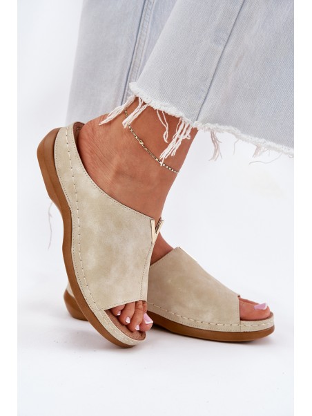 Comfortable women's wedge sandals golden Claribelle