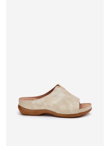 Comfortable women's wedge sandals golden Claribelle