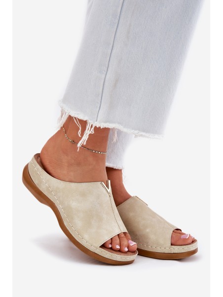 Comfortable women's wedge sandals golden Claribelle