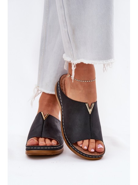 Comfortable women's wedges black Claribelle