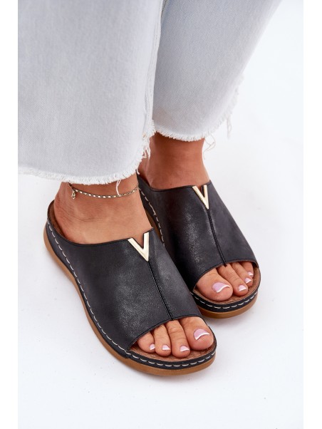 Comfortable women's wedges black Claribelle