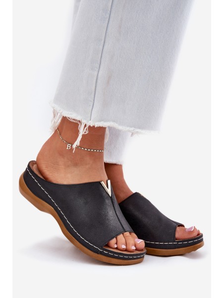 Comfortable women's wedges black Claribelle