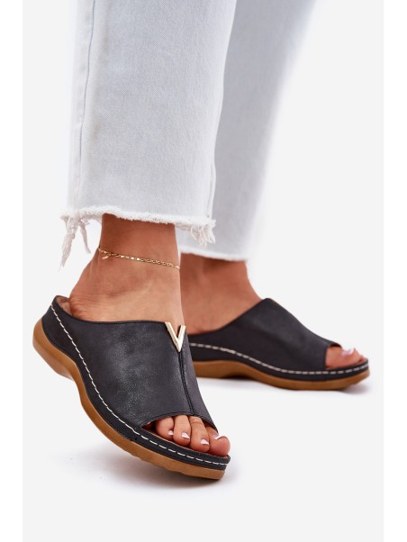 Comfortable women's wedges black Claribelle