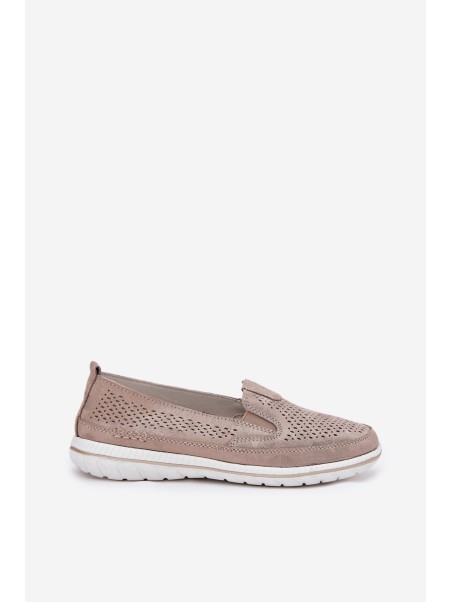 Suede Slip-on Shoes Beige-Gold Inez