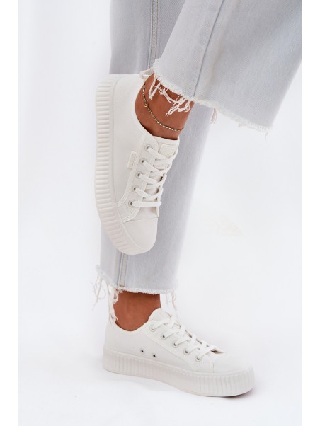 Women Fabric Sneakers On Platform Big Star RR274776 White