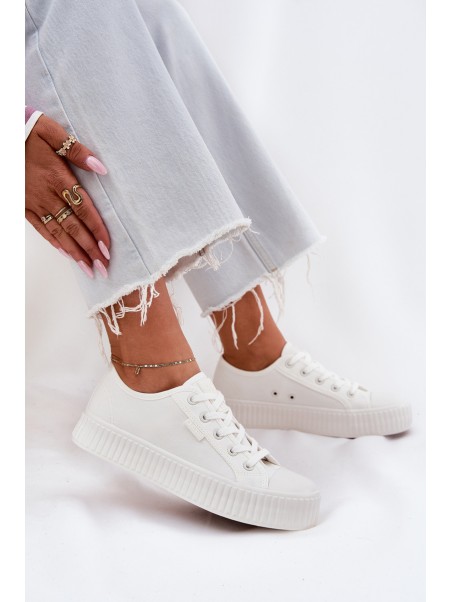 Women Fabric Sneakers On Platform Big Star RR274776 White