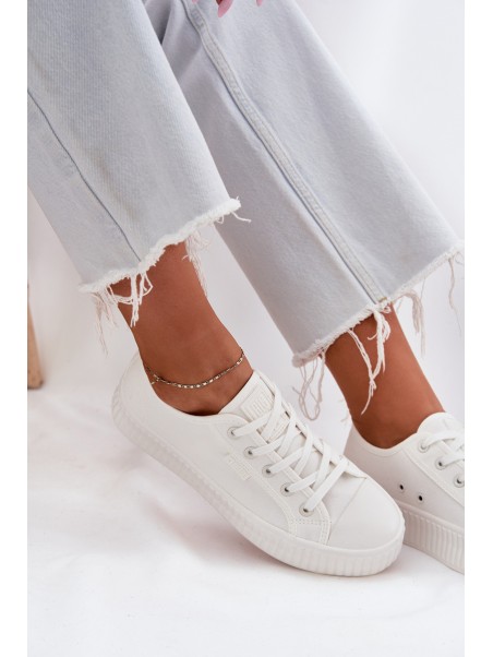 Women Fabric Sneakers On Platform Big Star RR274776 White