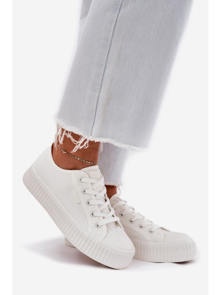 Women Fabric Sneakers On Platform Big Star RR274776 White