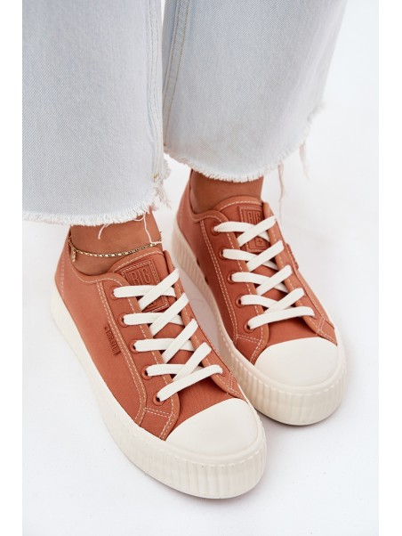 Women s fabric sneakers on platform Big Star RR274778 Orange