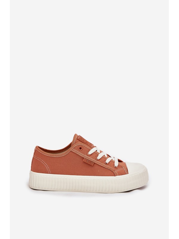 Women s fabric sneakers on platform Big Star RR274778 Orange