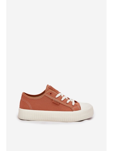 Women s fabric sneakers on platform Big Star RR274778 Orange