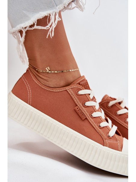 Women s fabric sneakers on platform Big Star RR274778 Orange