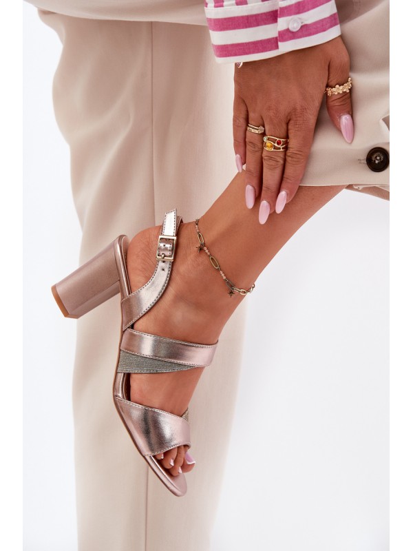 Women's Heeled Sandals Sergio Leone SK866 Rose Gold 2