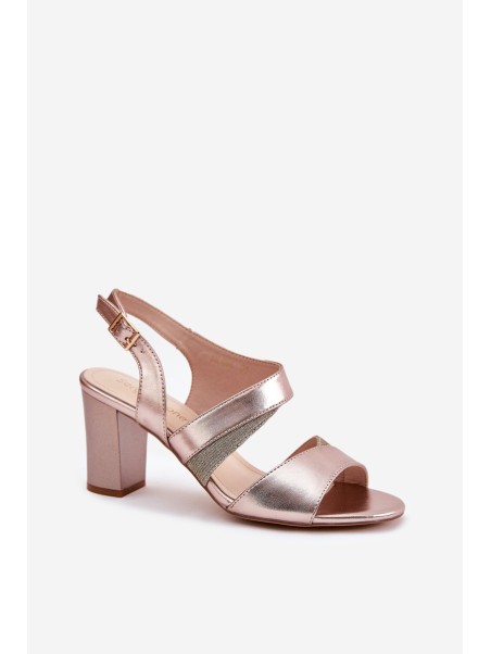 Women's Heeled Sandals Sergio Leone SK866 Rose Gold