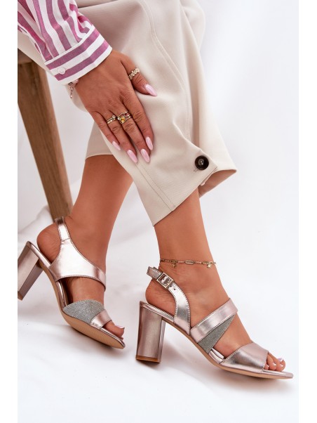 Women's Heeled Sandals Sergio Leone SK866 Rose Gold