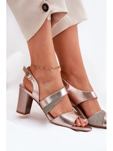 Women's Heeled Sandals Sergio Leone SK866 Rose Gold