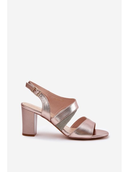 Women's Heeled Sandals Sergio Leone SK866 Rose Gold