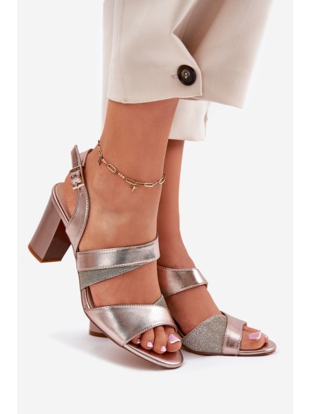 Women's Heeled Sandals Sergio Leone SK866 Rose Gold