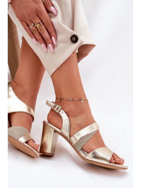 Women's Heeled Sandals Sergio Leone SK866 Gold