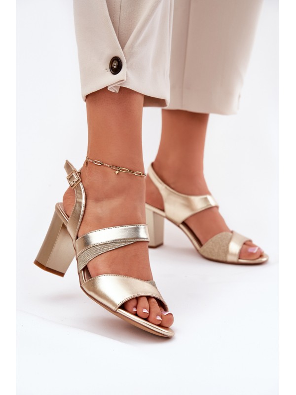 Women's Heeled Sandals Sergio Leone SK866 Gold 2