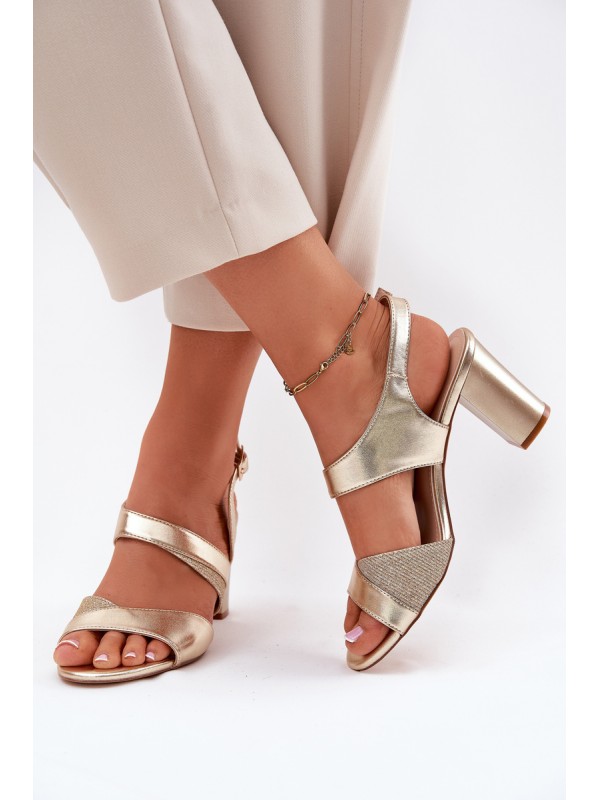 Women's Heeled Sandals Sergio Leone SK866 Gold