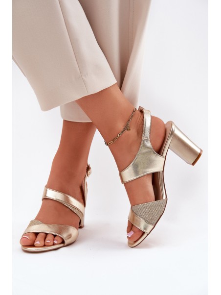 Women's Heeled Sandals Sergio Leone SK866 Gold