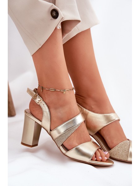 Women's Heeled Sandals Sergio Leone SK866 Gold
