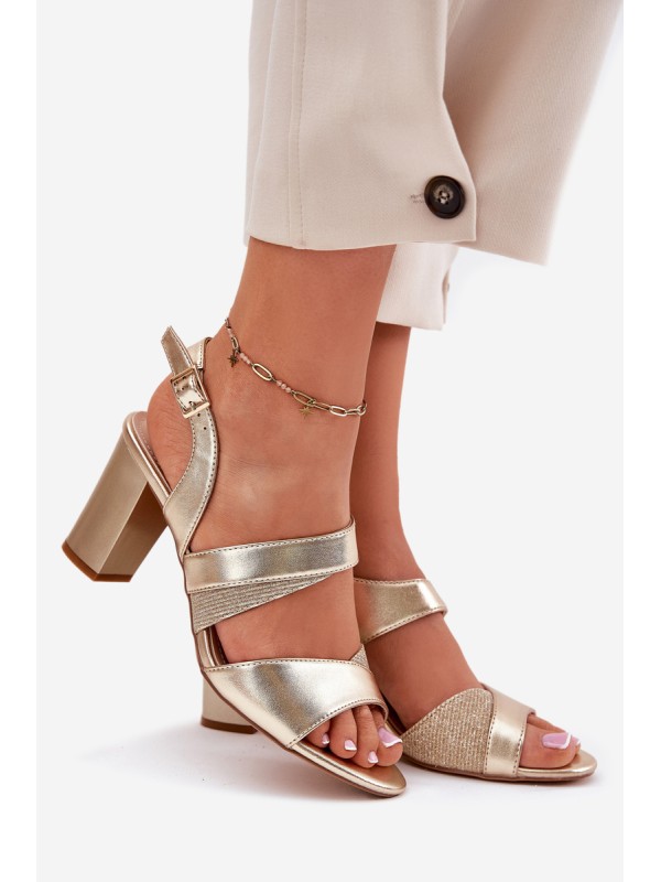 Women's Heeled Sandals Sergio Leone SK866 Gold