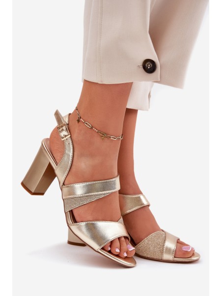 Women's Heeled Sandals Sergio Leone SK866 Gold