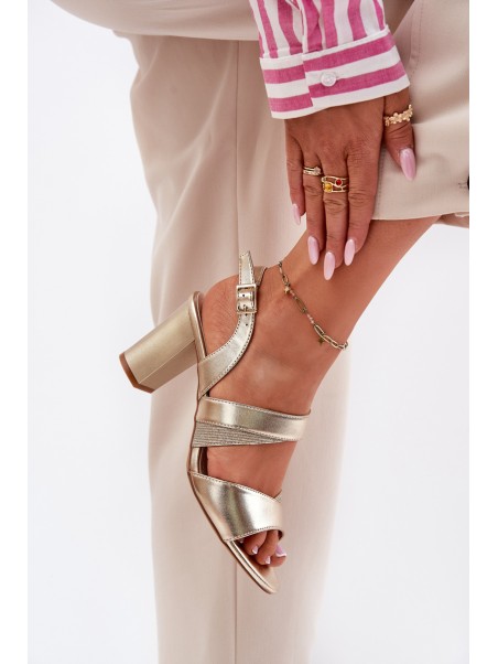 Women's Heeled Sandals Sergio Leone SK866 Gold