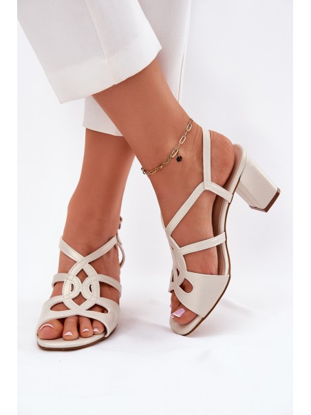 Ladies Heeled Sandals Sergio Leone SK884 Pearl