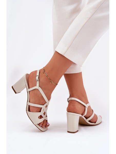 Ladies Heeled Sandals Sergio Leone SK884 Pearl