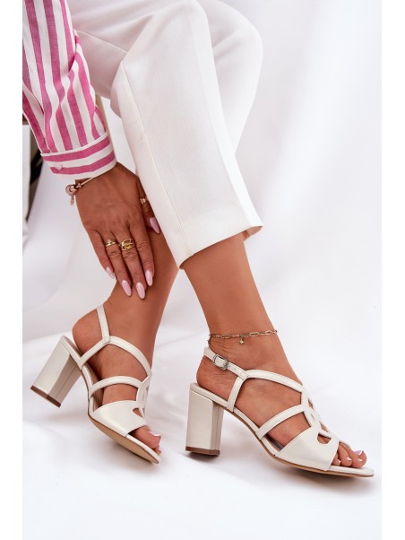 Ladies Heeled Sandals Sergio Leone SK884 Pearl