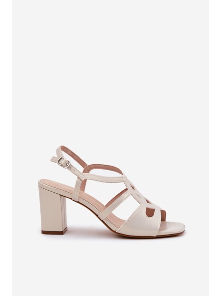 Ladies Heeled Sandals Sergio Leone SK884 Pearl