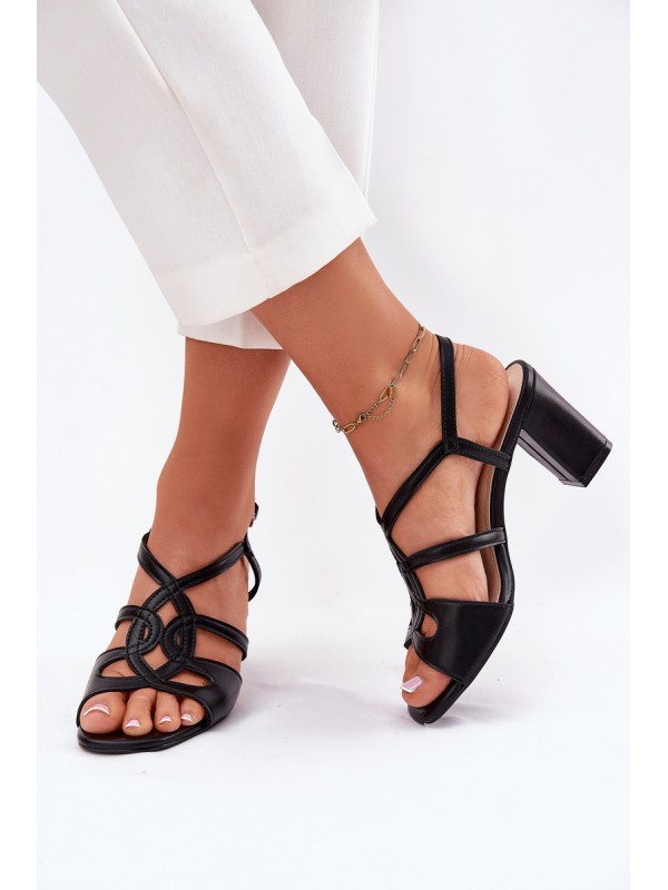 Ladies Heeled Sandals Sergio Leone SK884 Black