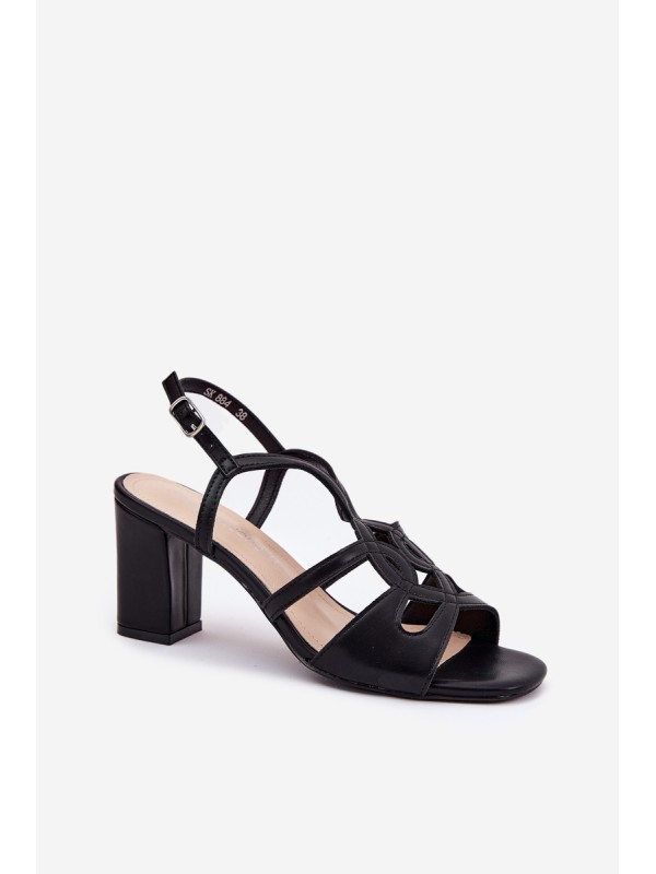 Ladies Heeled Sandals Sergio Leone SK884 Black