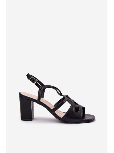 Ladies Heeled Sandals Sergio Leone SK884 Black