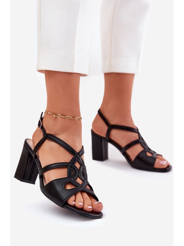 Ladies Heeled Sandals Sergio Leone SK884 Black