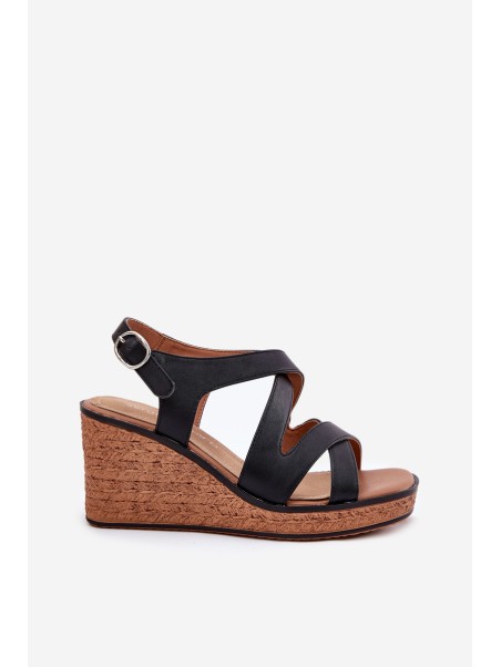 Wedge Sandals For Women Sergio Leone SK223 Black