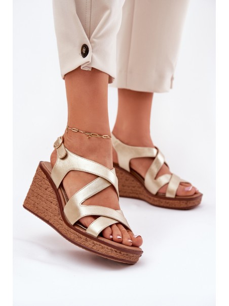 Wedge Sandals for Women Sergio Leone SK223 Gold